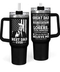 Best Dad Ever 40 oz Tumbler with Handle | Insulated Stainless Steel Gift for Dad