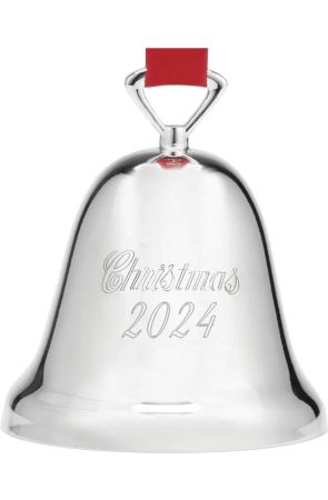Reed & Barton 2024 Silver-Plated Christmas Bell Ornament – Collectible Hanging Décor (2 Pack)