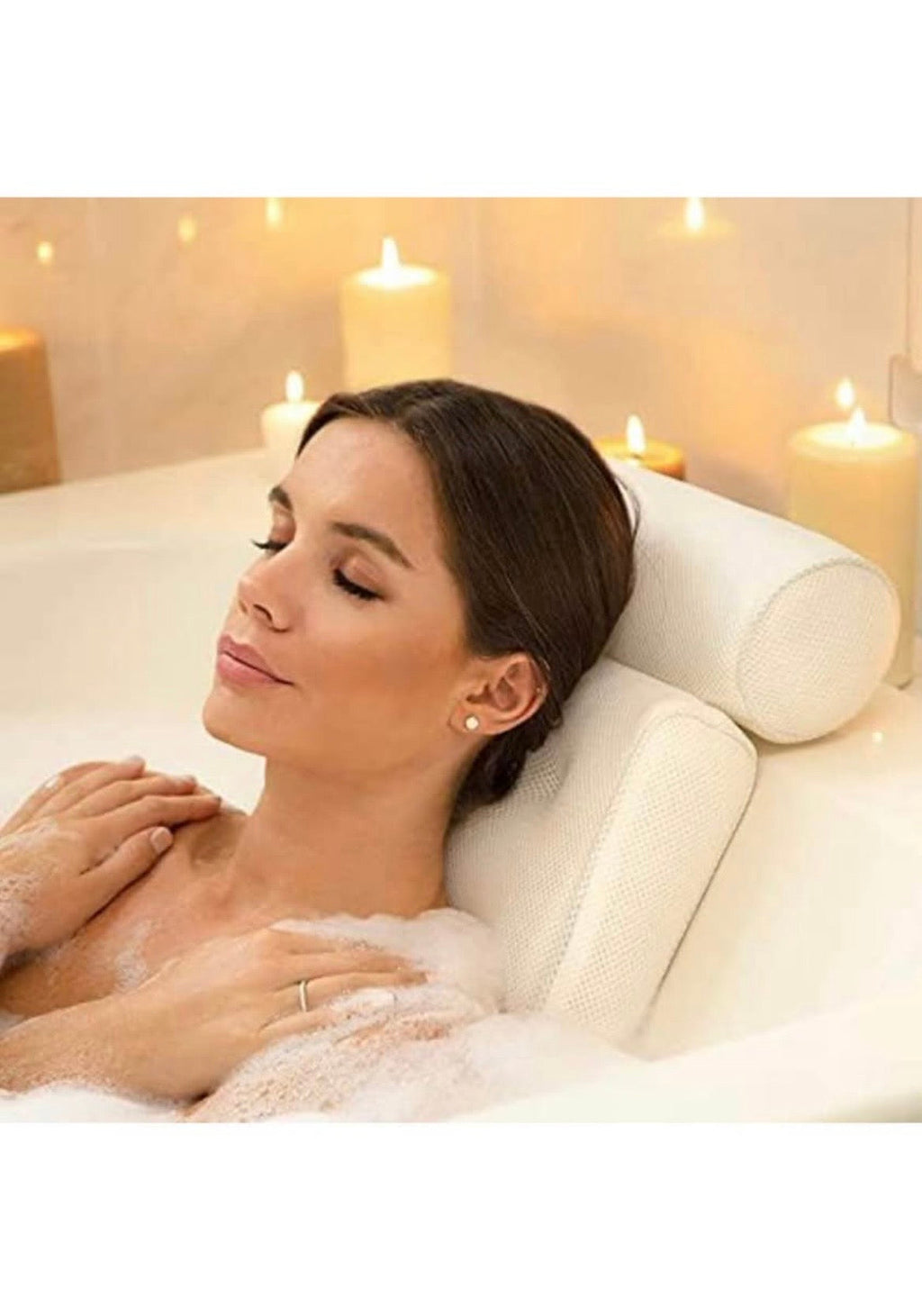 Bathtub Pillow with Suction Cups – Waterproof Cushion for Bath, Spa & Hot Tub