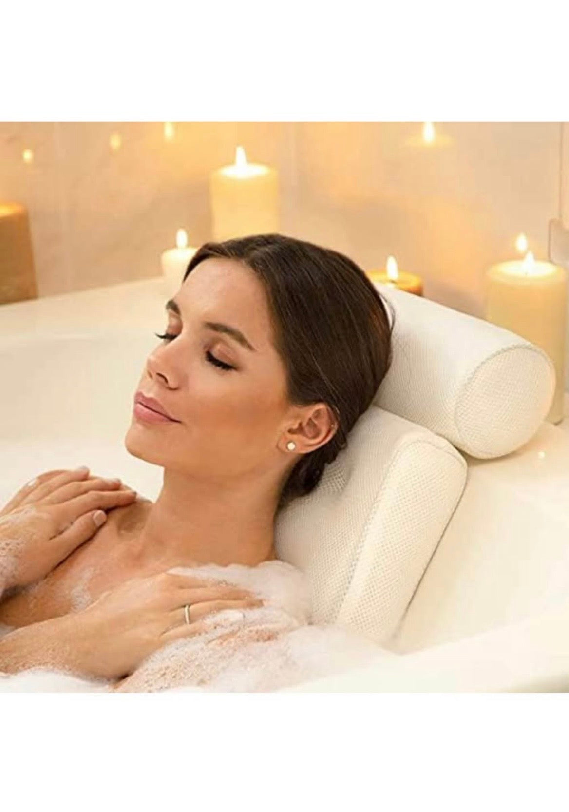 Bathtub Pillow with Suction Cups – Waterproof Cushion for Bath, Spa & Hot Tub