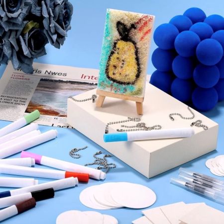 PenPeak 3D Puffy Paint Kit – 46-Piece DIY Arts & Crafts Set with 24 Colors, Water Pens, Bead Chains & Mini Easel