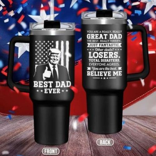 Best Dad Ever 40 oz Tumbler with Handle | Insulated Stainless Steel Gift for Dad