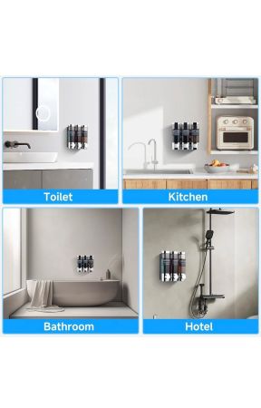 3-Chamber Wall-Mounted Shower Dispenser – No-Drill Soap & Shampoo Holder (Chrome)