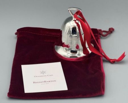 Reed & Barton 2024 Silver-Plated Christmas Bell Ornament – Collectible Hanging Décor (2 Pack)