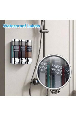 3-Chamber Wall-Mounted Shower Dispenser – No-Drill Soap & Shampoo Holder (Chrome)