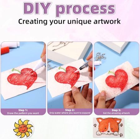 PenPeak 3D Puffy Paint Kit – 46-Piece DIY Arts & Crafts Set with 24 Colors, Water Pens, Bead Chains & Mini Easel
