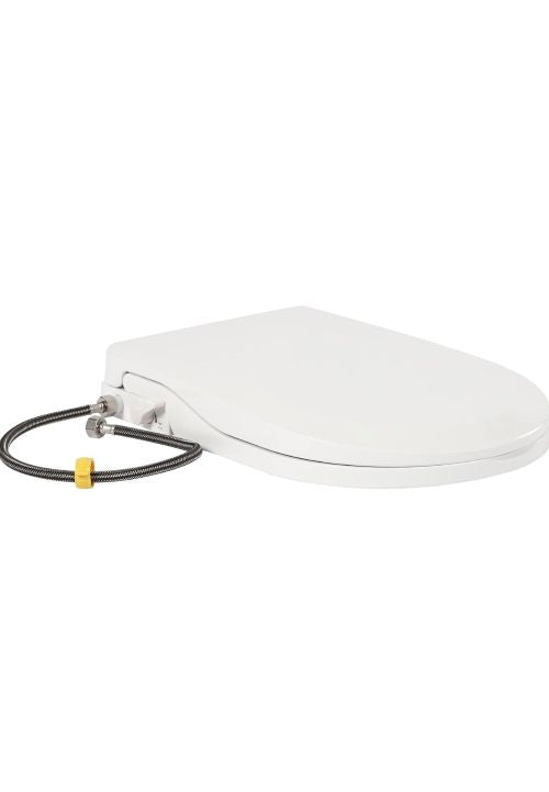 D-Shaped Non-Electric Bidet Toilet Seat with Dual Nozzles for Elongated Toilets