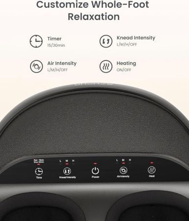 Shiatsu Foot Massager Machine with Heat – FSA/HSA Eligible, Plantar Fasciitis Relief, Fits Up to Size 13