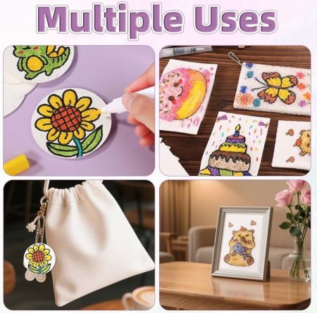 PenPeak 3D Puffy Paint Kit – 46-Piece DIY Arts & Crafts Set with 24 Colors, Water Pens, Bead Chains & Mini Easel