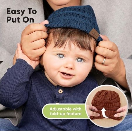 Baby Cap & Beanie Set – 3-Pack Soft Winter Hats for Infants & Toddlers (6–36 Months)