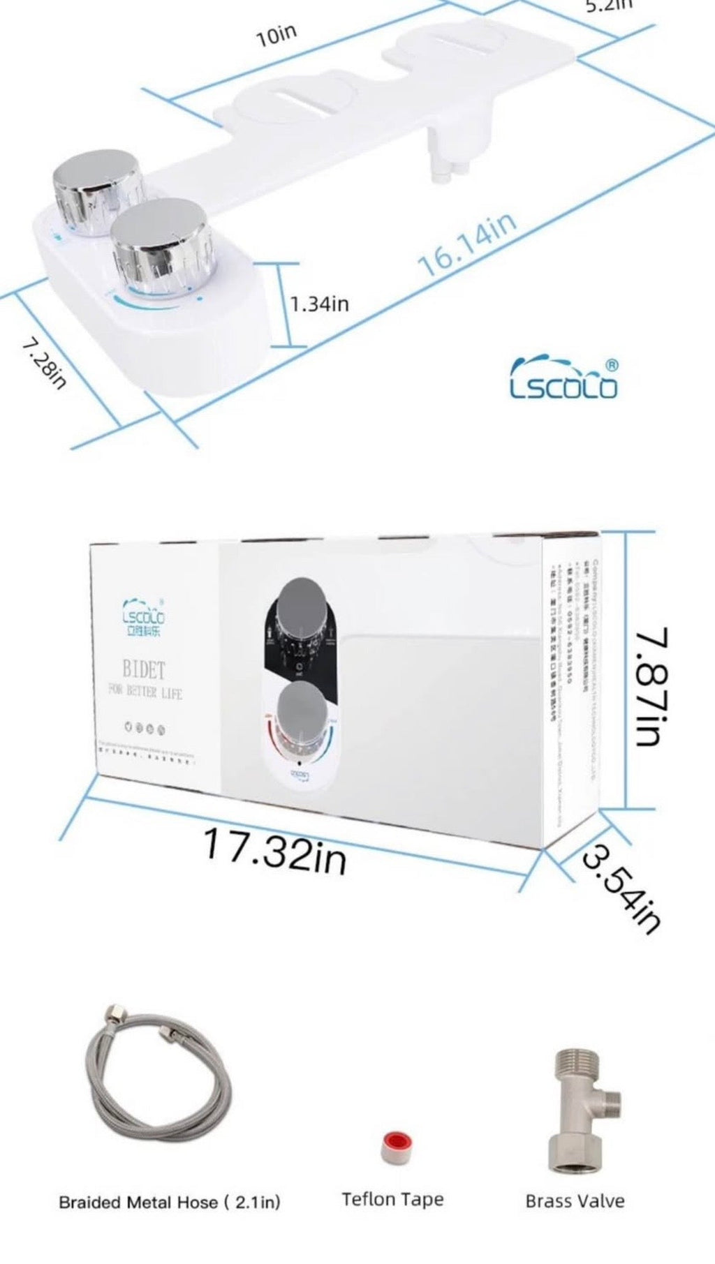 Loumine Bidet Attachment – Dual Nozzle, Self-Cleaning & Easy Install