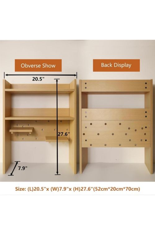 Wood Countertop Storage Shelf for Kitchen, Coffee Bar, or Office